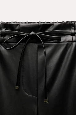 PANTALÓN WIDE LEG EFECTO PIEL