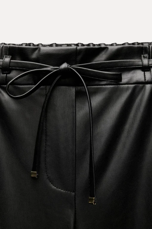 PANTALÓN WIDE LEG EFECTO PIEL