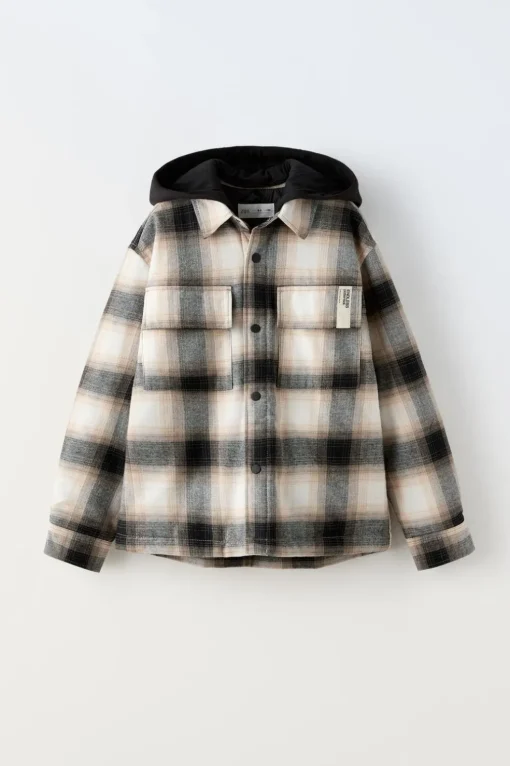 SOBRECAMISA ACOLCHADA CUADROS CAPUCHA