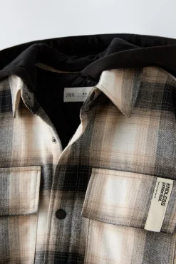 SOBRECAMISA ACOLCHADA CUADROS CAPUCHA