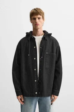 SOBRECAMISA DENIM CAPUCHA COMBINADA