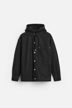 SOBRECAMISA DENIM CAPUCHA COMBINADA