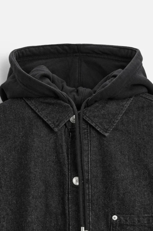 SOBRECAMISA DENIM CAPUCHA COMBINADA