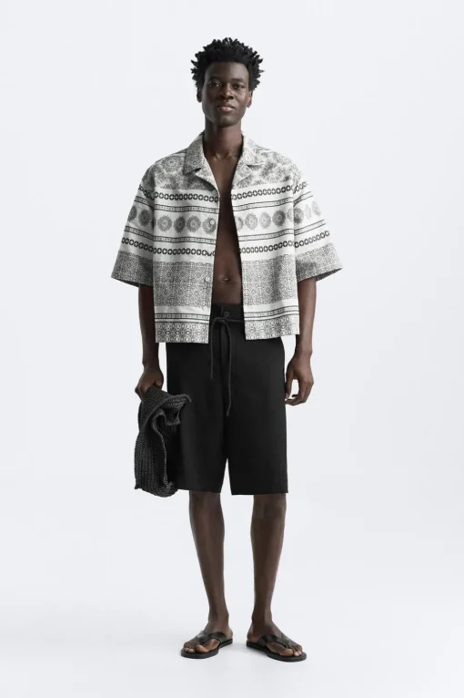 SOBRECAMISA JACQUARD GEOMÉTRICO