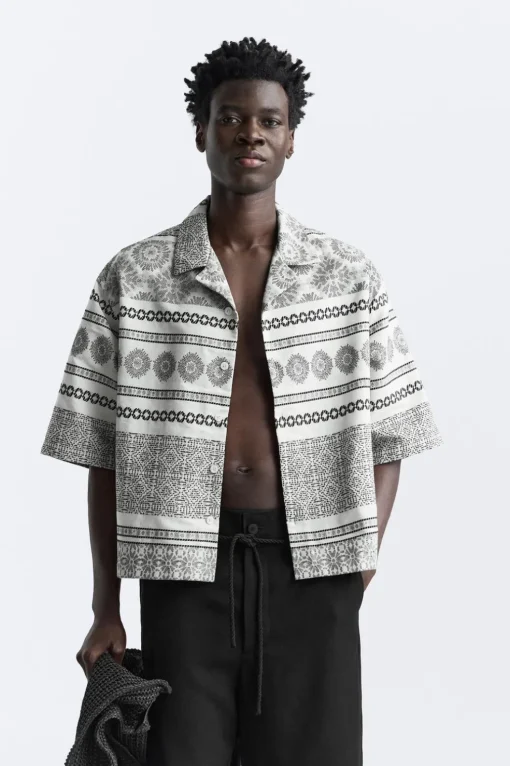 SOBRECAMISA JACQUARD GEOMÉTRICO