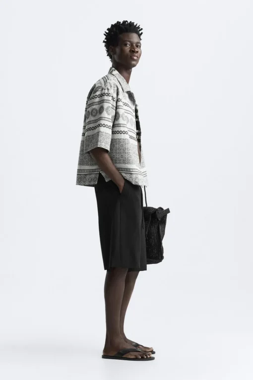 SOBRECAMISA JACQUARD GEOMÉTRICO