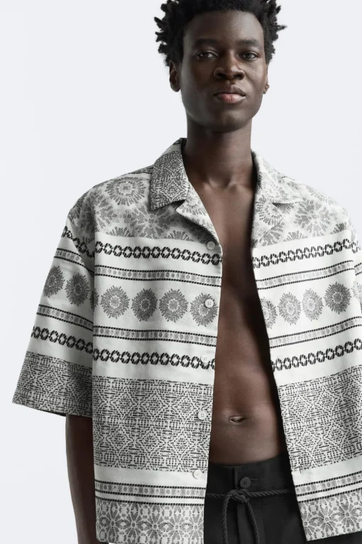 SOBRECAMISA JACQUARD GEOMÉTRICO
