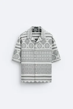 SOBRECAMISA JACQUARD GEOMÉTRICO