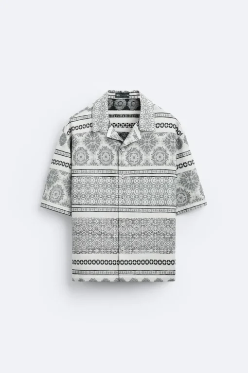 SOBRECAMISA JACQUARD GEOMÉTRICO