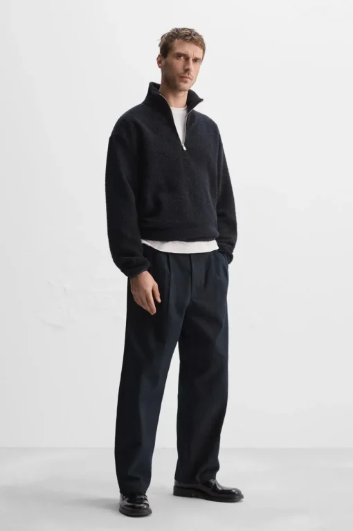 SUDADERA BOUCLÉ CREMALLERA CUELLO