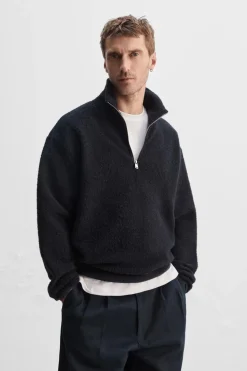 SUDADERA BOUCLÉ CREMALLERA CUELLO