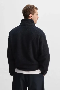 SUDADERA BOUCLÉ CREMALLERA CUELLO