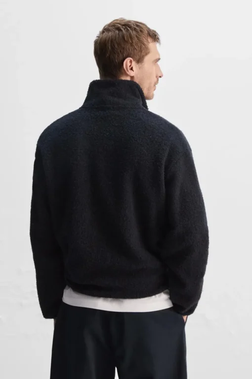 SUDADERA BOUCLÉ CREMALLERA CUELLO
