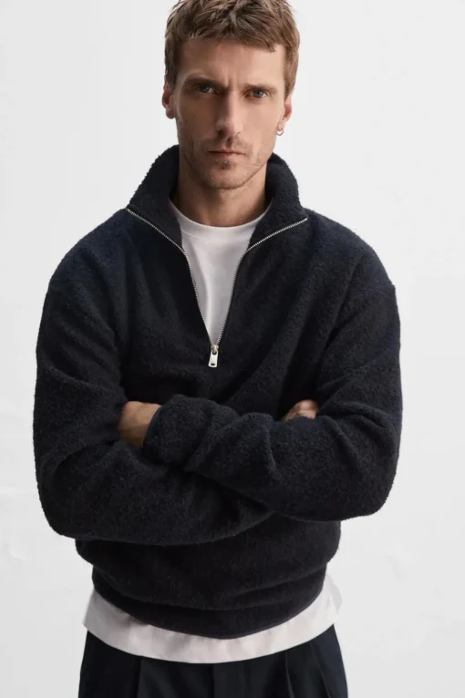 SUDADERA BOUCLÉ CREMALLERA CUELLO