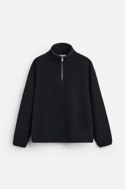 SUDADERA BOUCLÉ CREMALLERA CUELLO