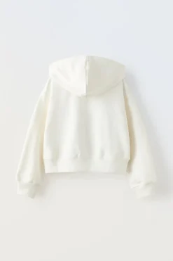 SUDADERA CREMALLERA TEXTO CROP FIT