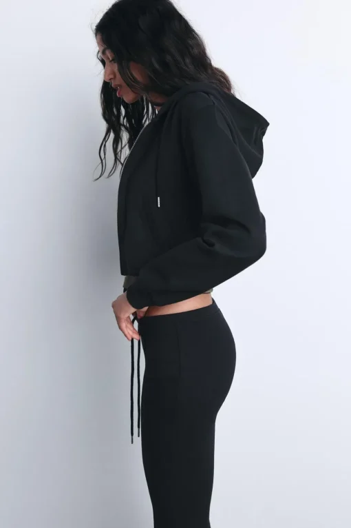 SUDADERA CROP INTERLOCK