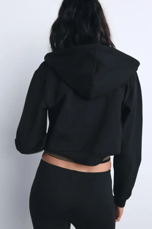 SUDADERA CROP INTERLOCK