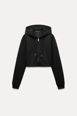 SUDADERA CROP INTERLOCK