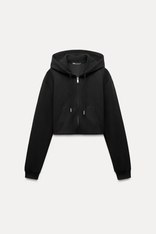 SUDADERA CROP INTERLOCK