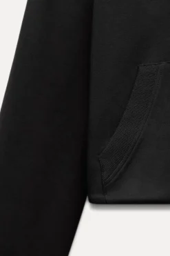 SUDADERA CROP INTERLOCK