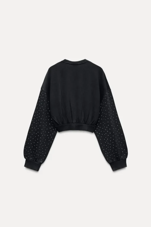 SUDADERA CROP LAVADA JOYAS