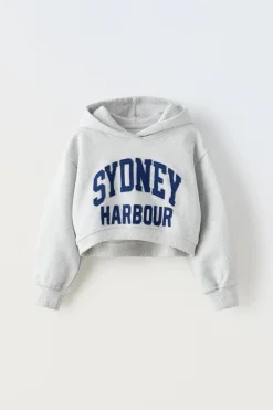 SUDADERA CROPPED TEXTO