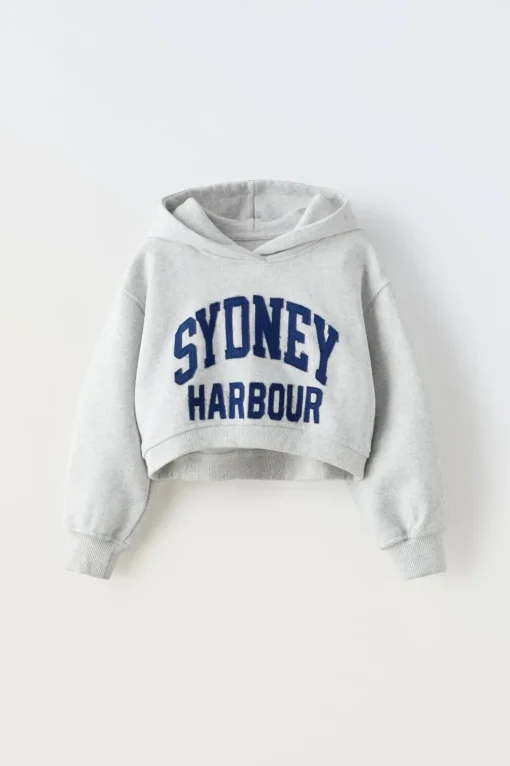SUDADERA CROPPED TEXTO