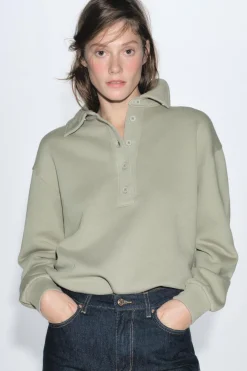 SUDADERA CUELLO POLO LAVADA