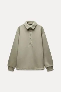 SUDADERA CUELLO POLO LAVADA