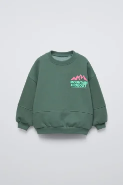 SUDADERA ESTAMPADA MONTAÑA FLOCK