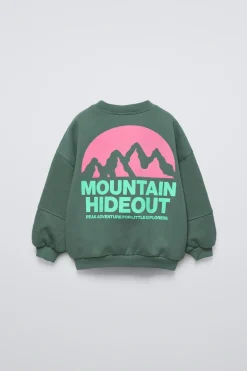 SUDADERA ESTAMPADA MONTAÑA FLOCK