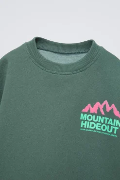 SUDADERA ESTAMPADA MONTAÑA FLOCK