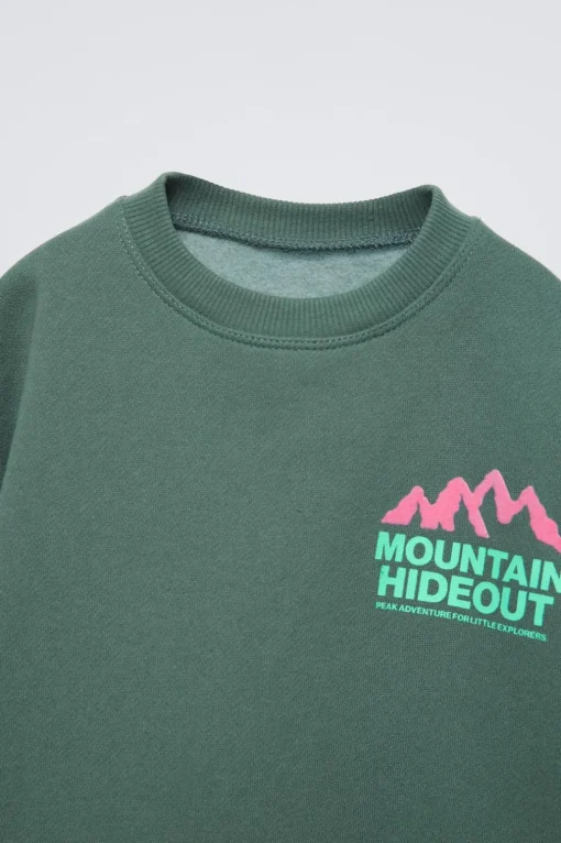SUDADERA ESTAMPADA MONTAÑA FLOCK