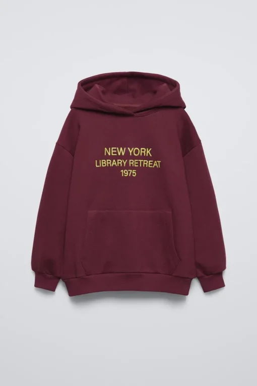 SUDADERA FORRADA CAPUCHA TEXTO