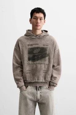 SUDADERA LAVADA ESTAMPADO