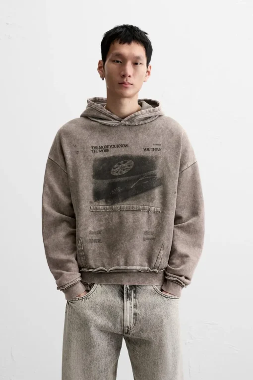 SUDADERA LAVADA ESTAMPADO