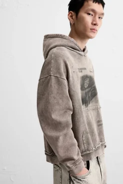 SUDADERA LAVADA ESTAMPADO