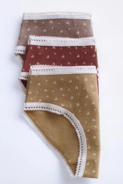 TIMELESZ - PACK DE TRES BRAGUITAS FLORES PUNTILLA