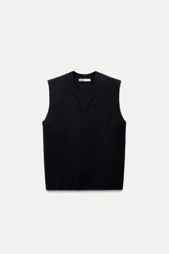 TOP CHALECO PUNTO LISO