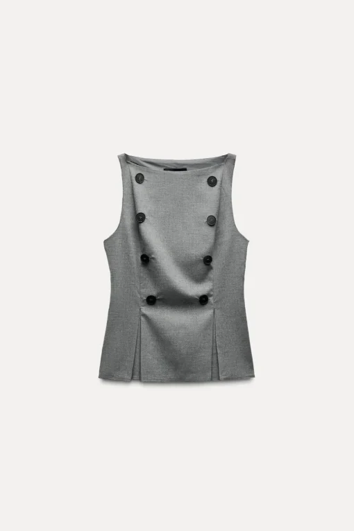 TOP CUELLO BARCO BOTONES