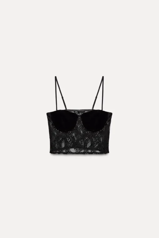 TOP ENCAJE TERCIOPELO