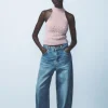 TOP HALTER EFECTO PELO PERLAS