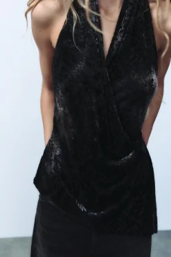 TOP HALTER FLOCADO