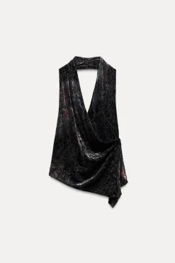 TOP HALTER FLOCADO