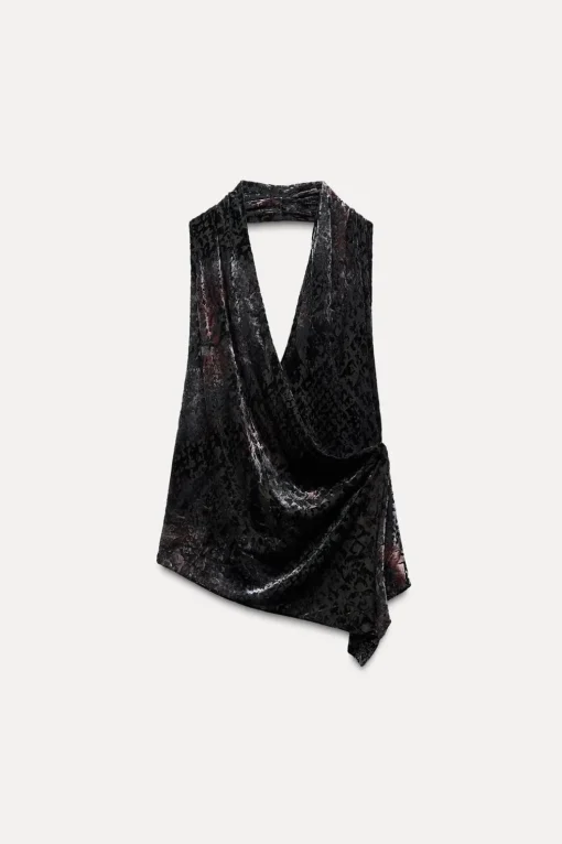 TOP HALTER FLOCADO