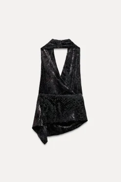 TOP HALTER FLOCADO