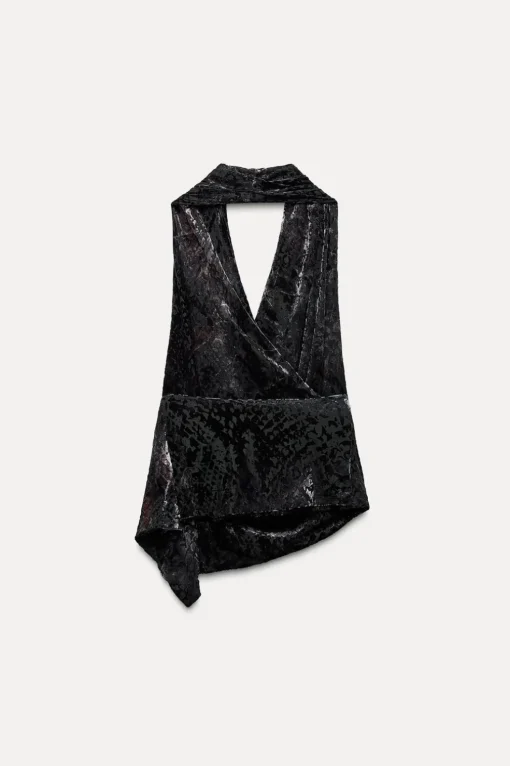 TOP HALTER FLOCADO