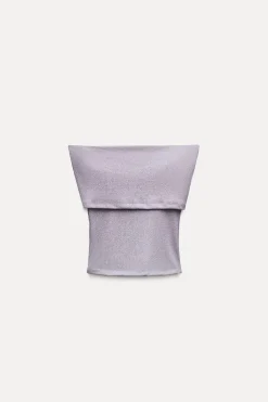 TOP HILO METALIZADO FLORES RELIEVE