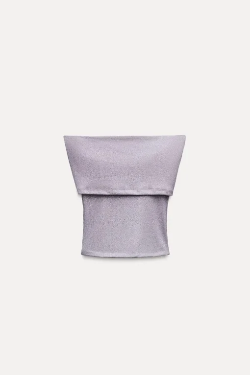 TOP HILO METALIZADO FLORES RELIEVE